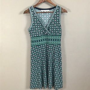 Max Studio Green Blue White Stretch Sheath Dress